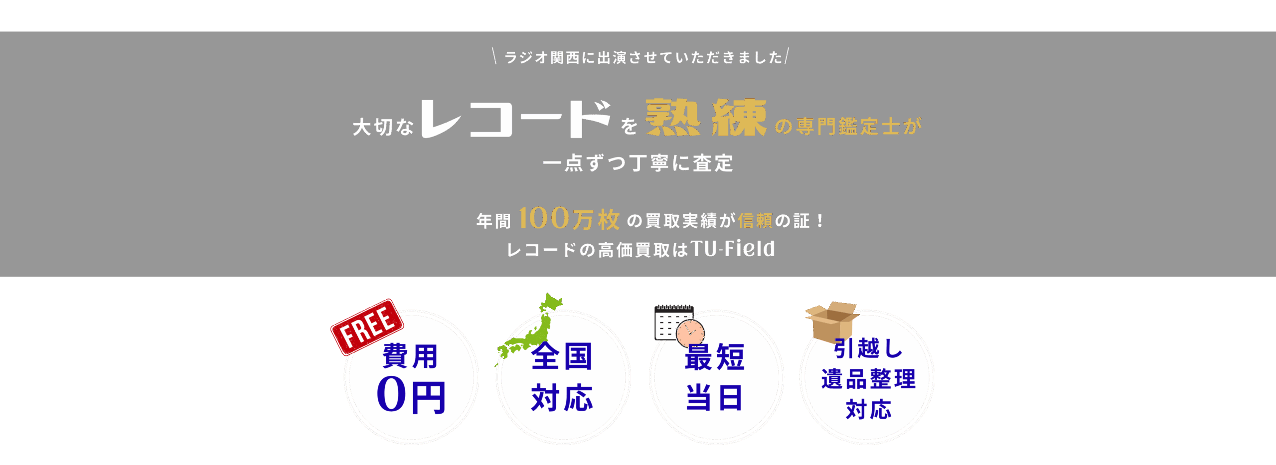 ラジオ関西に出演させていただきました。大切なレコードを熟練の専門鑑定士が一点ずつ丁寧に査定。TU-Field