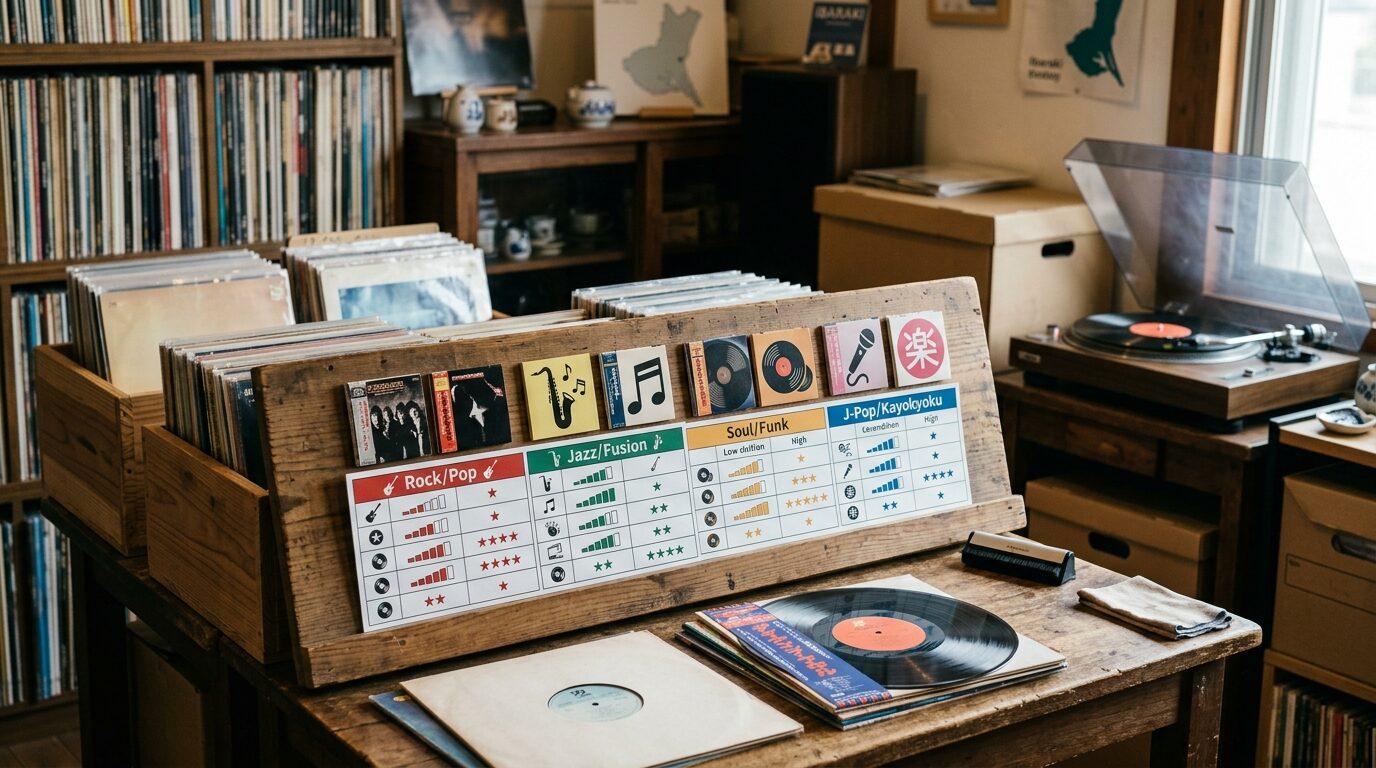 【ジャンル別】茨城県のレコード買取相場表のイメージ画像