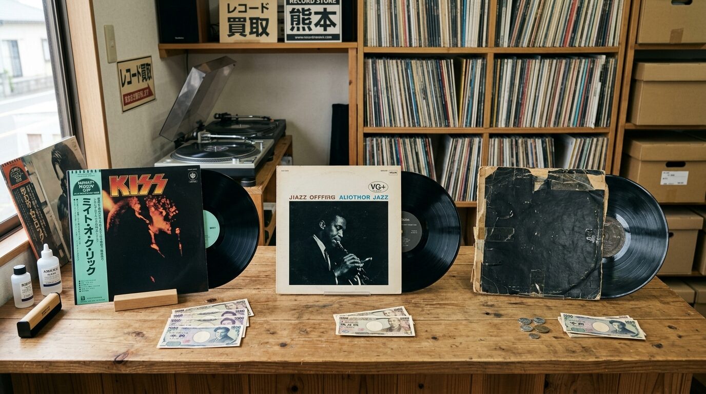 レコードの状態別グレードと買取価格への影響のイメージ画像