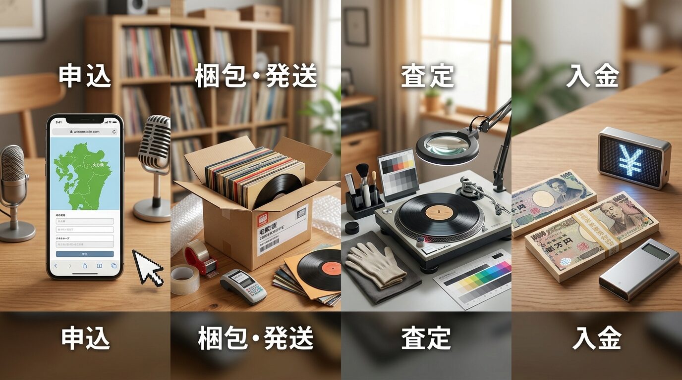 宅配買取の具体的な手順｜申込から入金までのステップガイドのイメージ画像