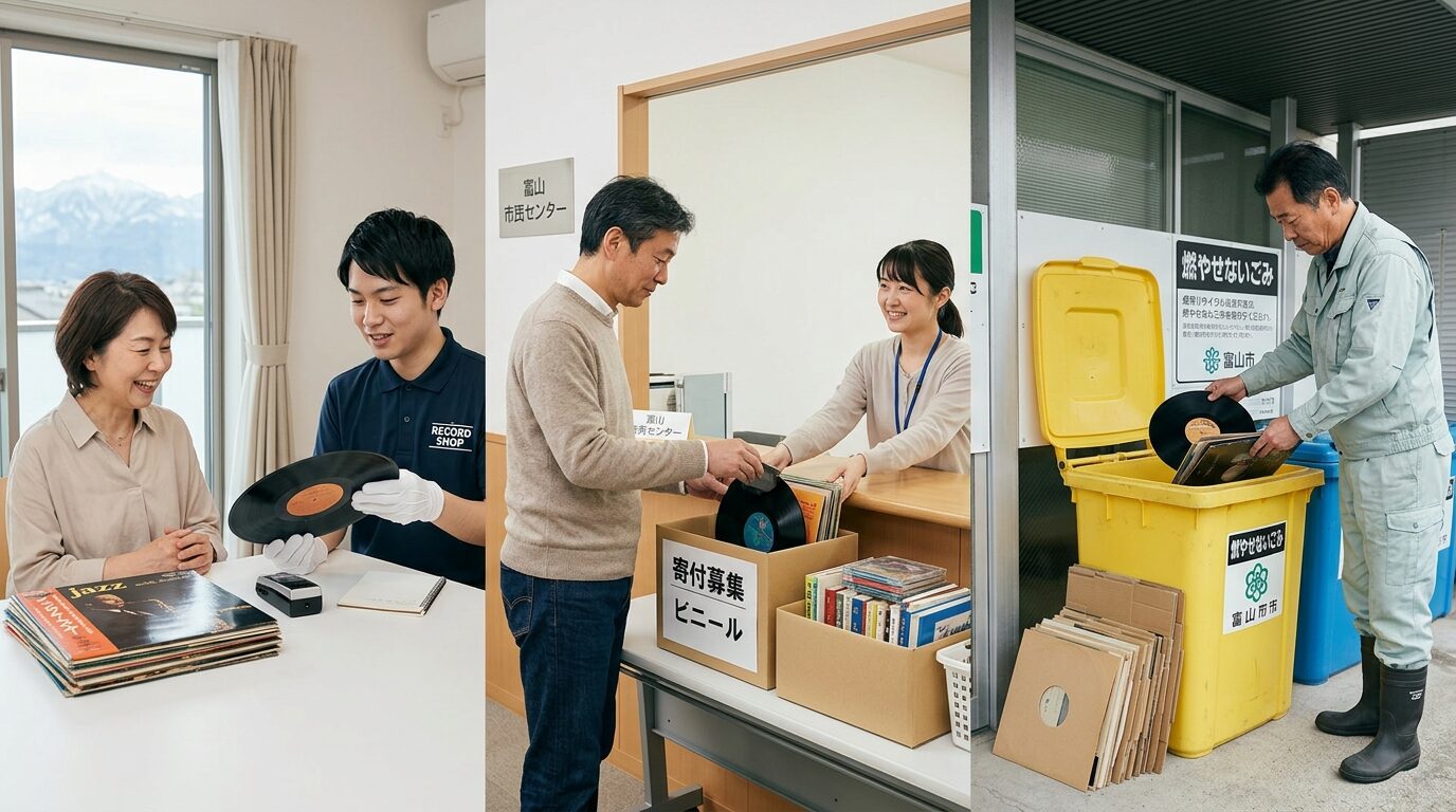 富山県でレコードを処分する方法を比較｜買取・寄付・廃棄のイメージ画像