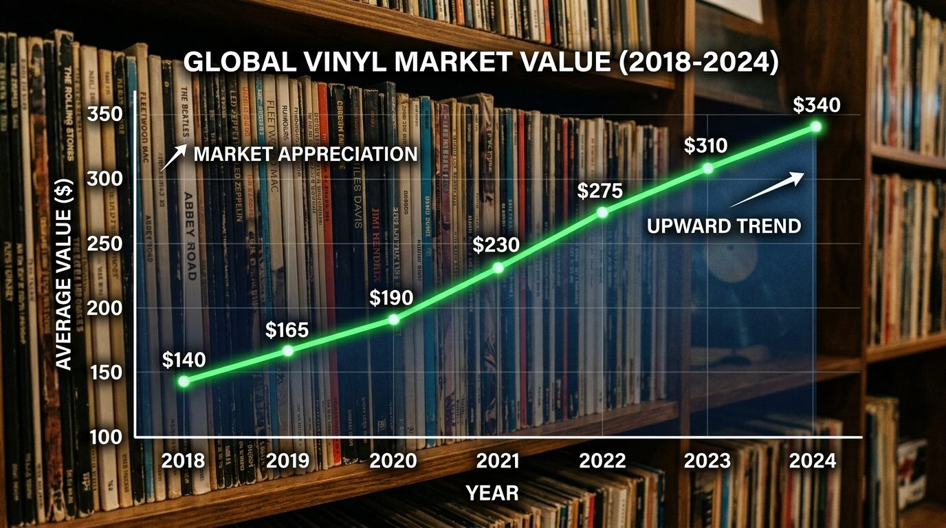 レコード市場の価格上昇トレンドを示すグラフ