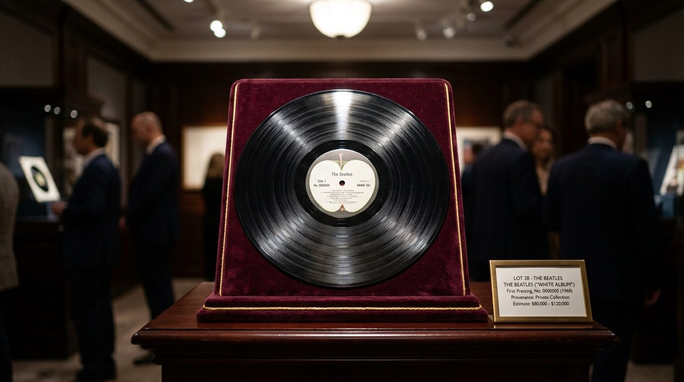 レコード盤面をベルベットブラシでクリーニング