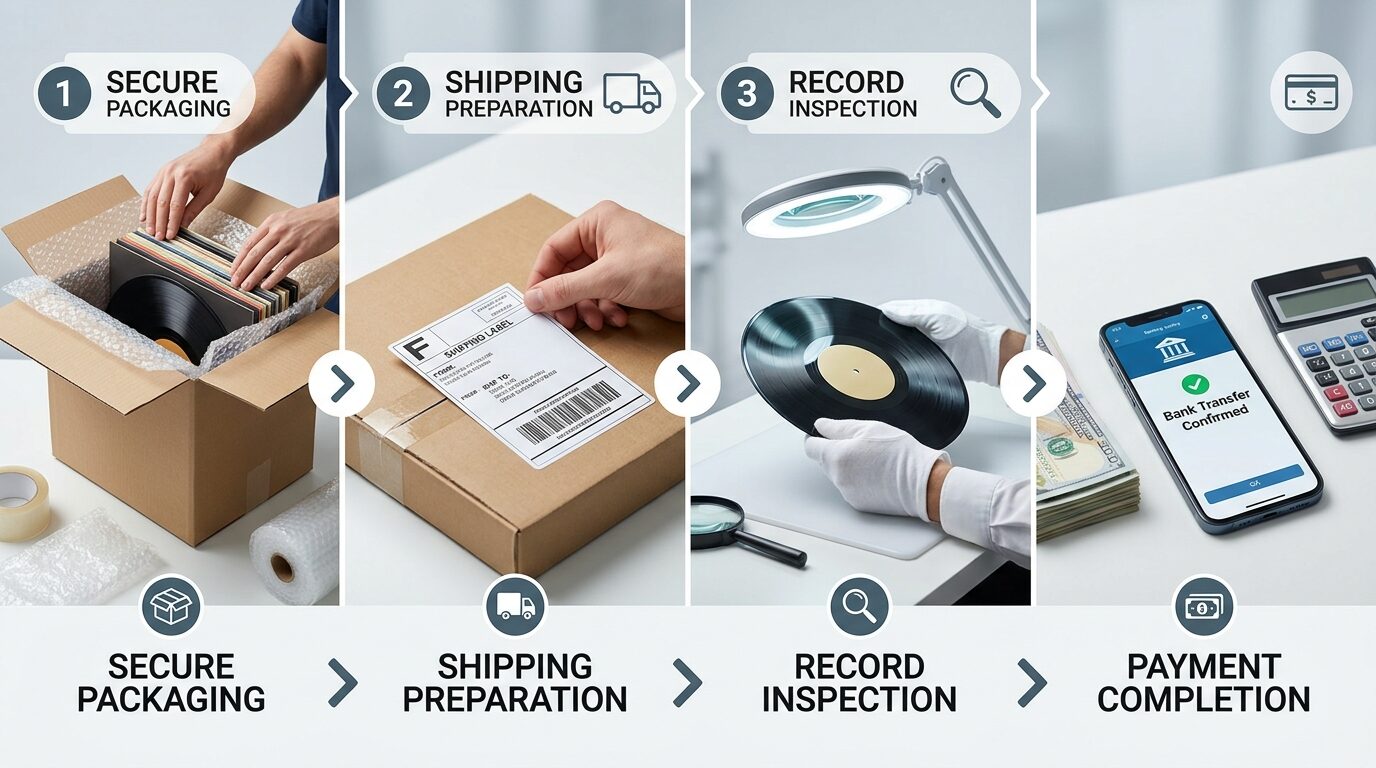 レコード買取の流れ｜査定申込みから入金までのステップ