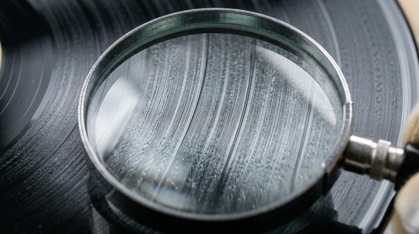 レコードのマトリックス番号が刻まれた内周部分