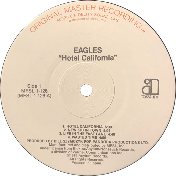 Hotel California（MFSL 1-126 ハーフスピード・マスター LP） イーグルス レコード 買取