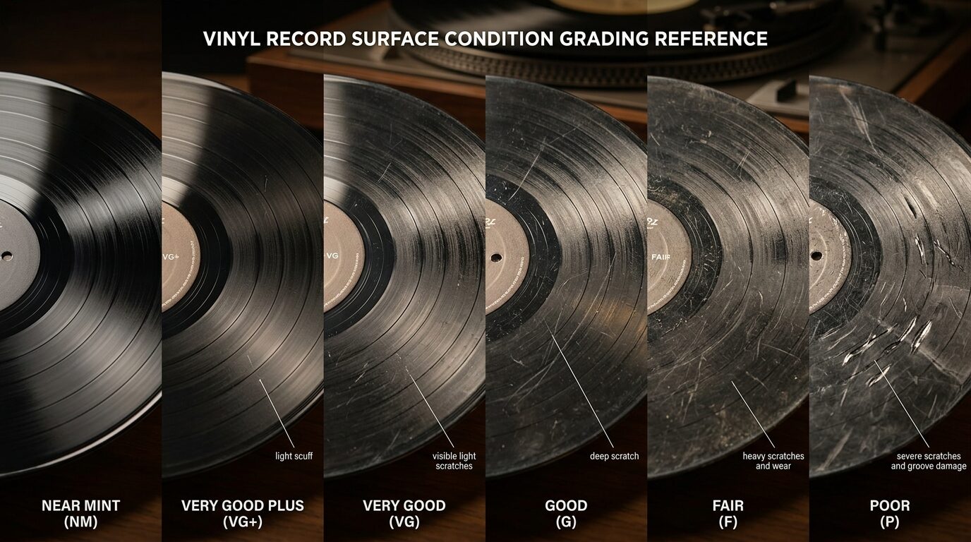 レコード盤面の状態グレード比較