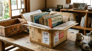 長崎からレコードを宅配買取で送る梱包イメージ