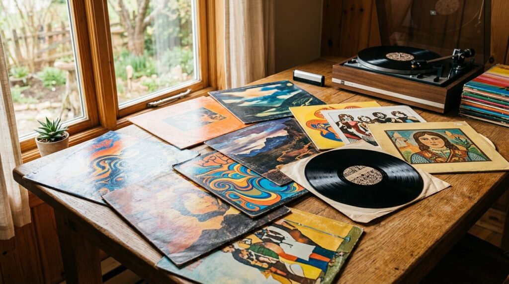 ヴィンテージレコードのコレクション