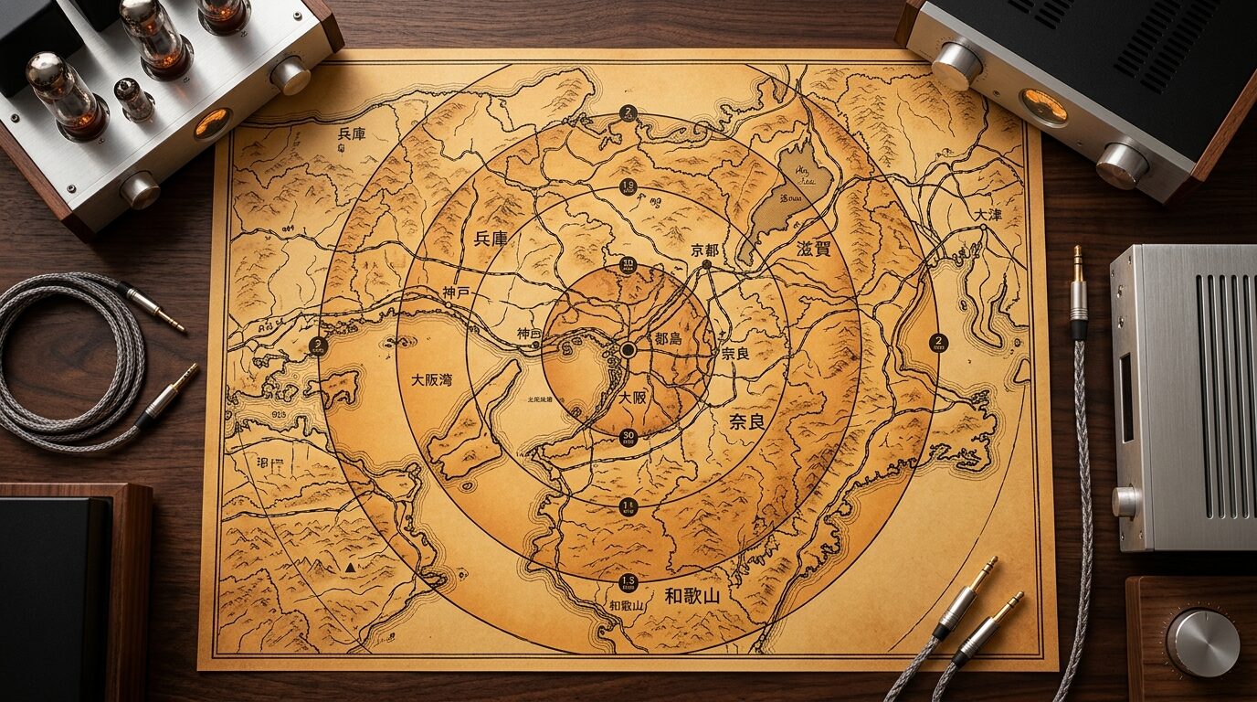大阪都島区から関西5府県への出張時間