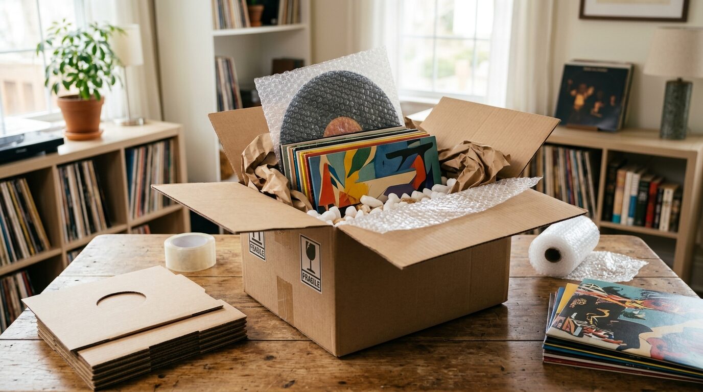 宅配買取でレコードを発送する準備