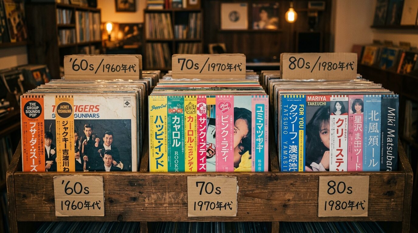 年代別に分類された昭和レコード