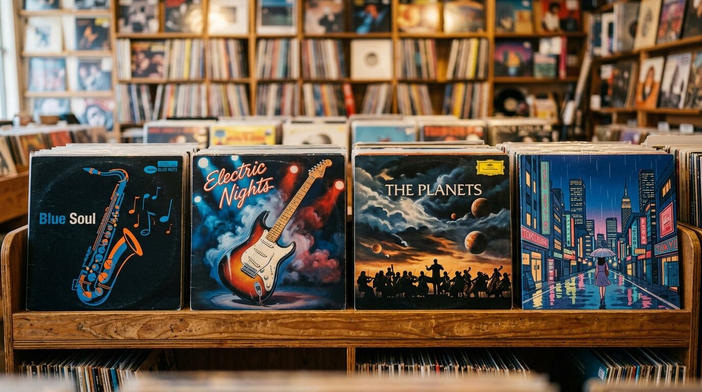 ジャンル別のレコードコレクション