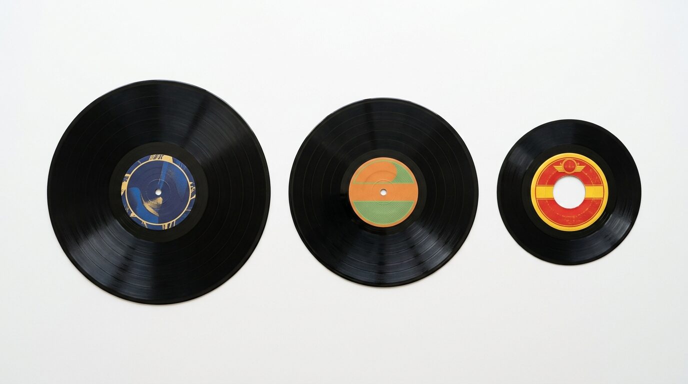 LP・EP・SP盤のサイズ比較
