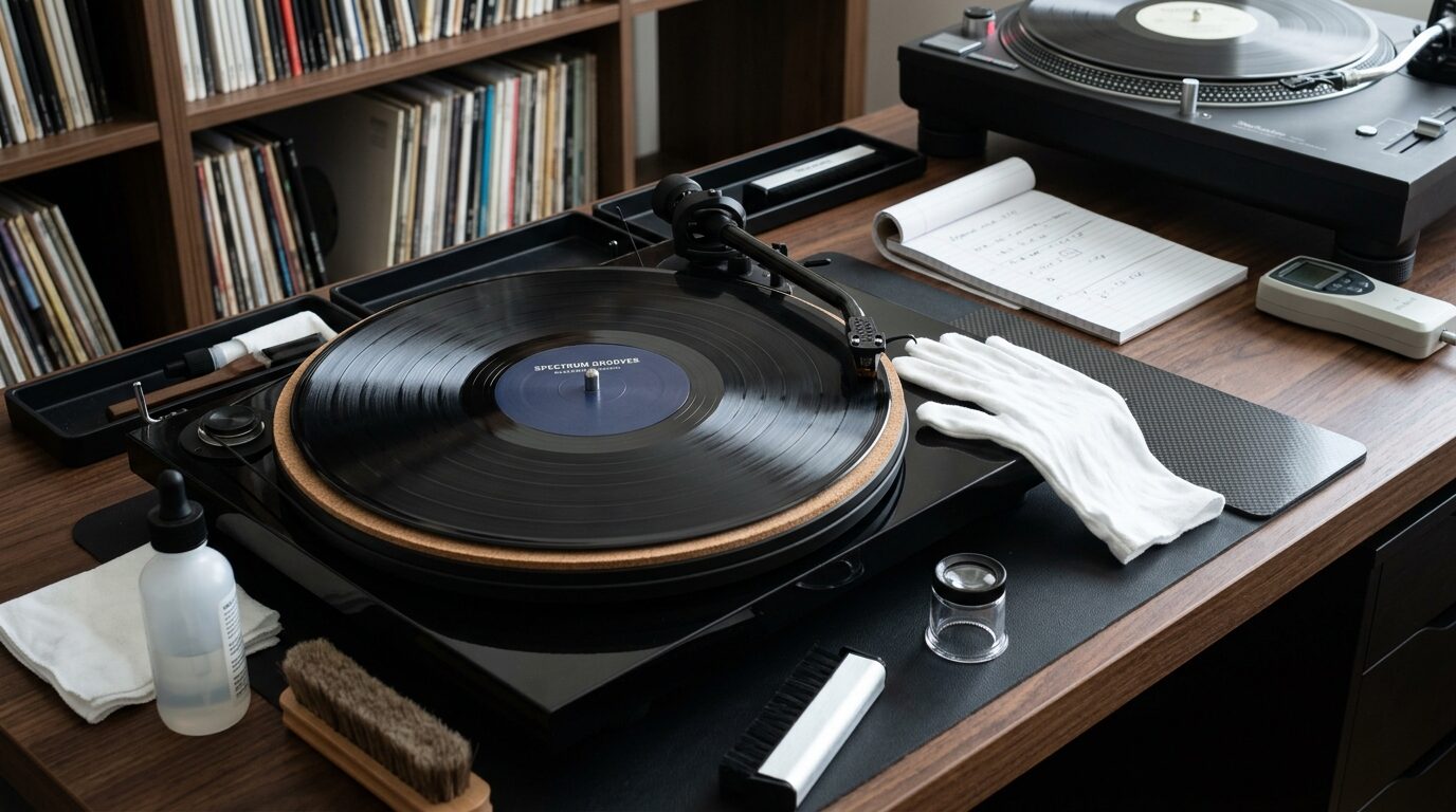 UK盤レコードと帯付き国内盤を比較した画像