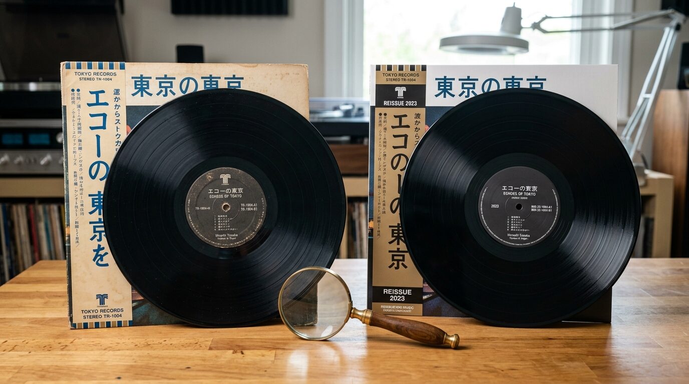 オリジナル盤と再発盤の比較査定イメージ