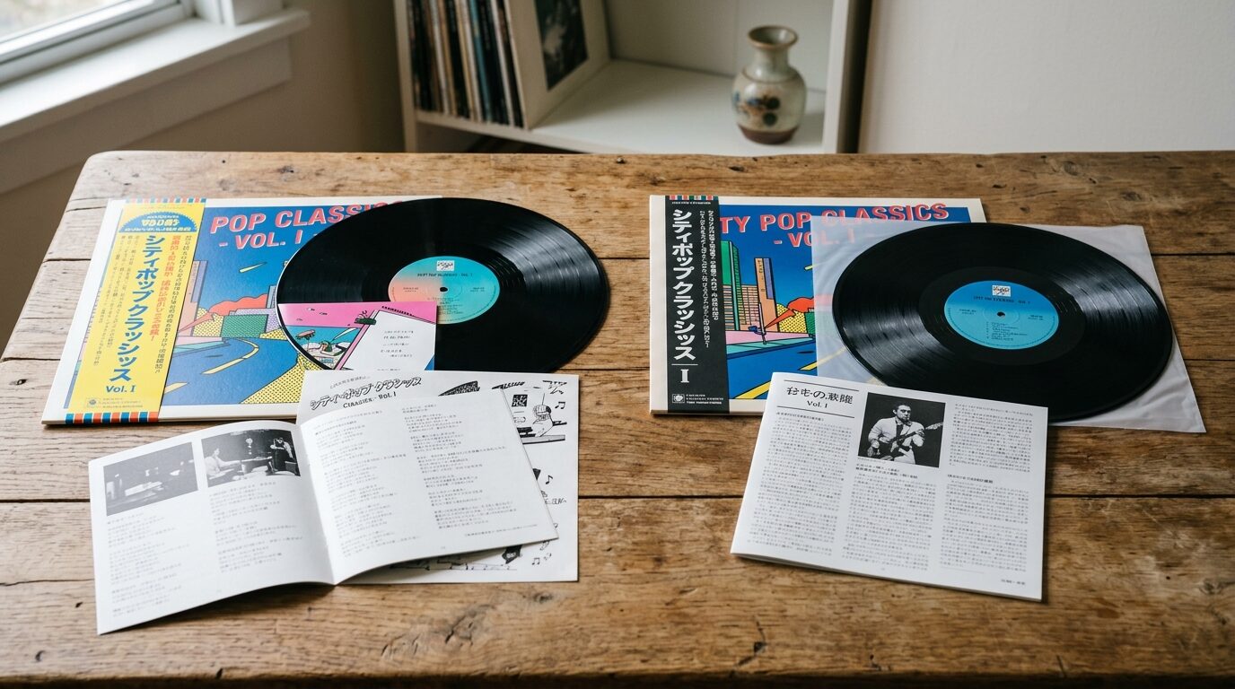 帯付きレコードと付属品一式