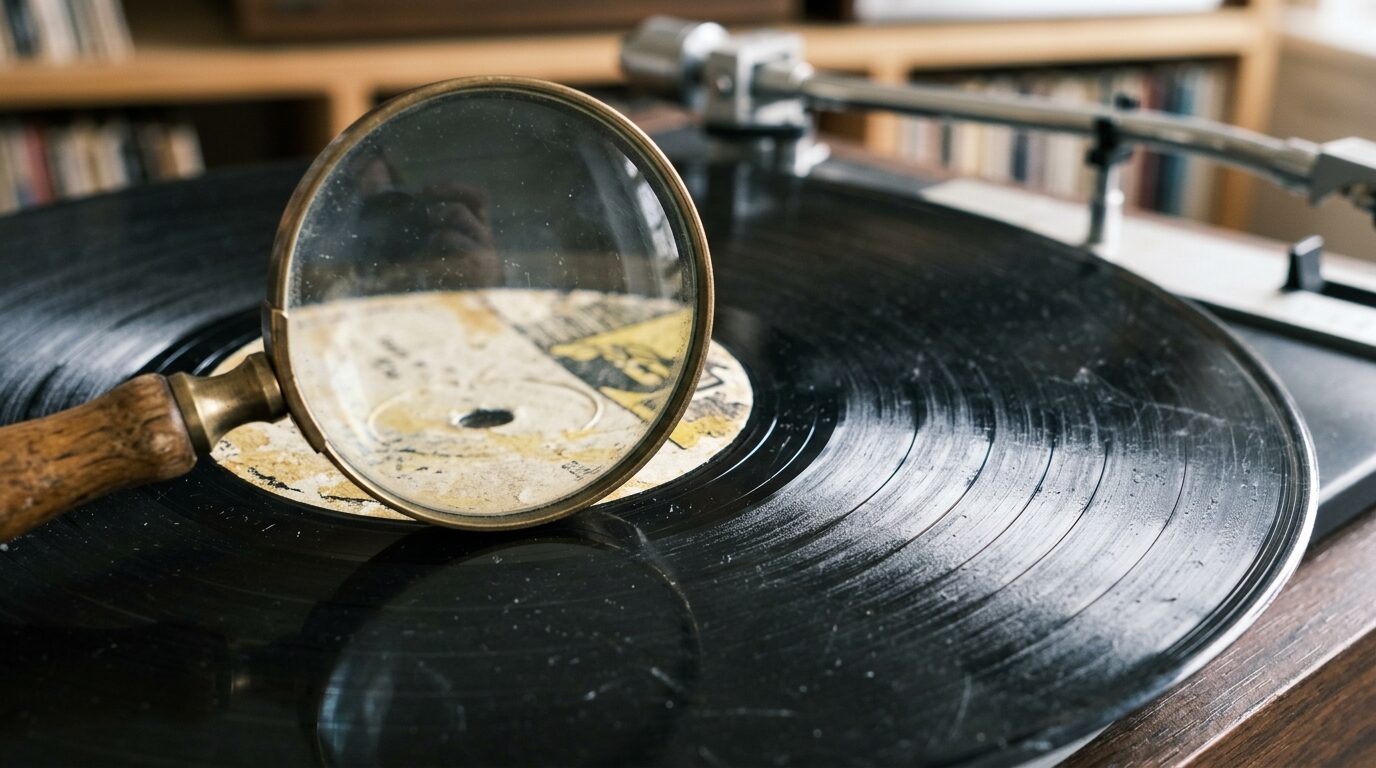 レコードの盤面状態をチェックする様子