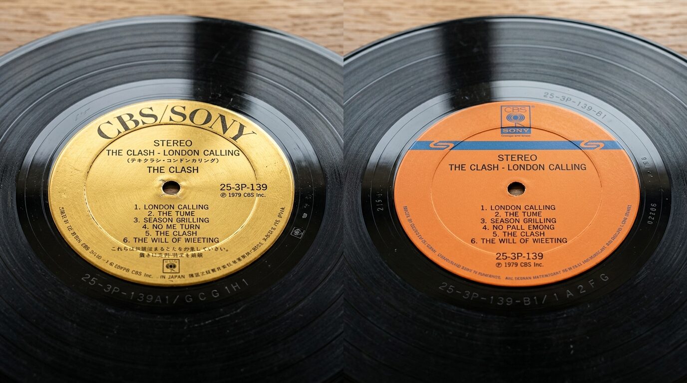 CBS SONYオリジナル盤と再発盤のレーベル比較