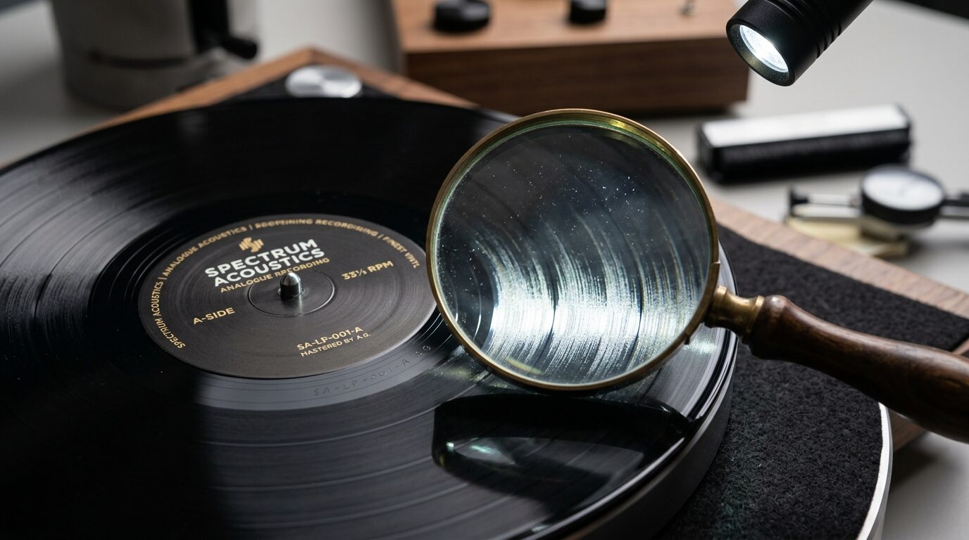 レコードの盤質・状態確認と査定のイメージ