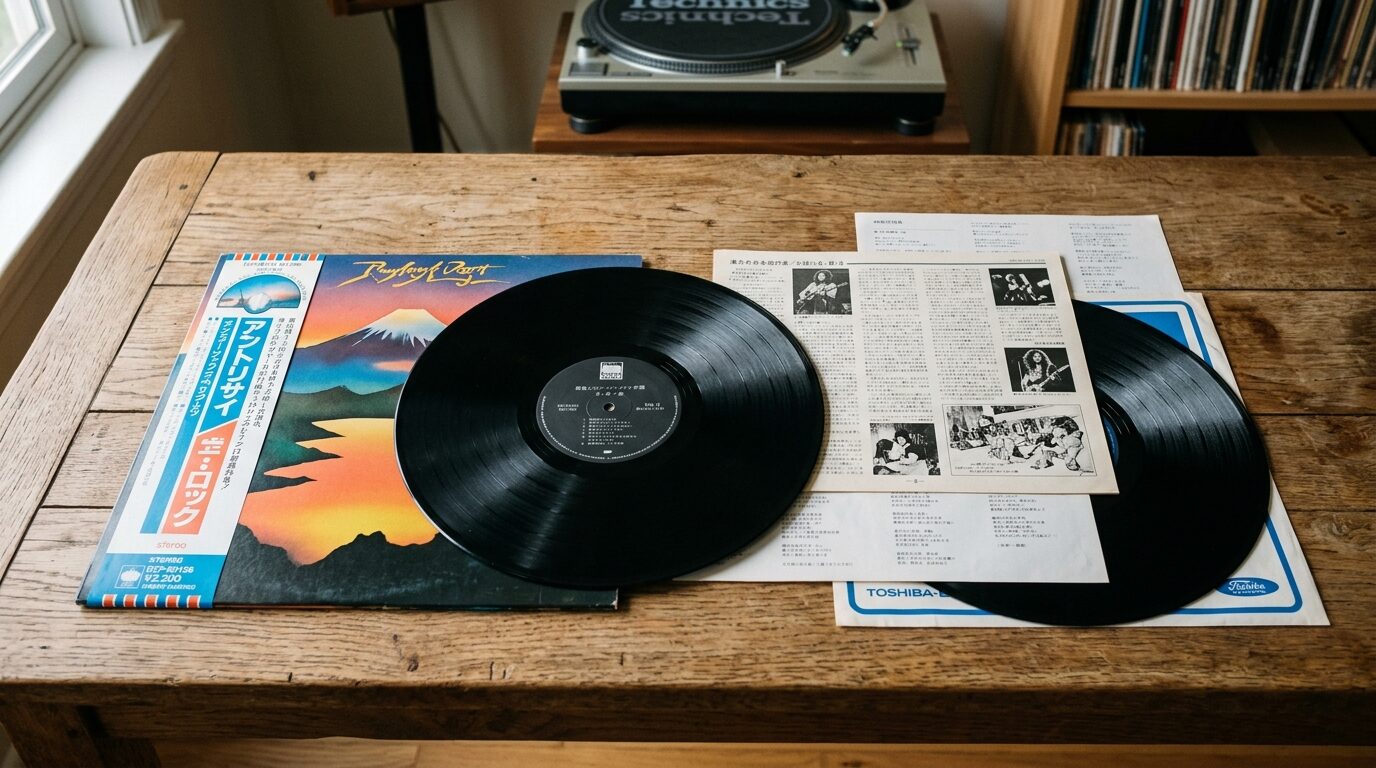 帯付きレコードと付属品一式