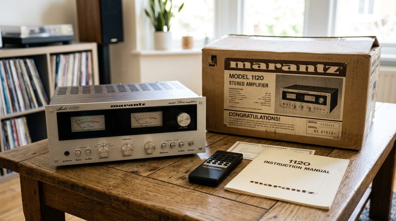 サンスイアンプの付属品・元箱が揃った査定準備イメージ