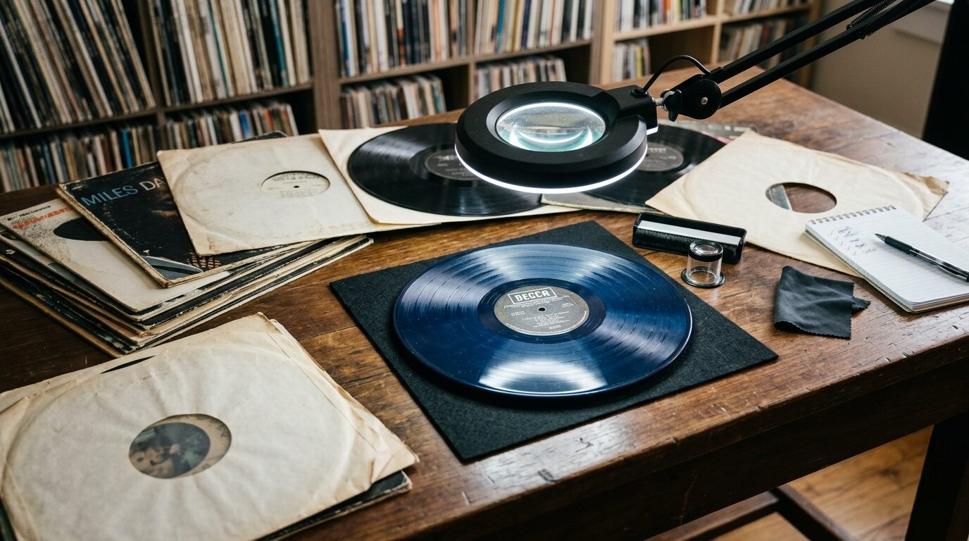 レコードのコンディション確認と査定