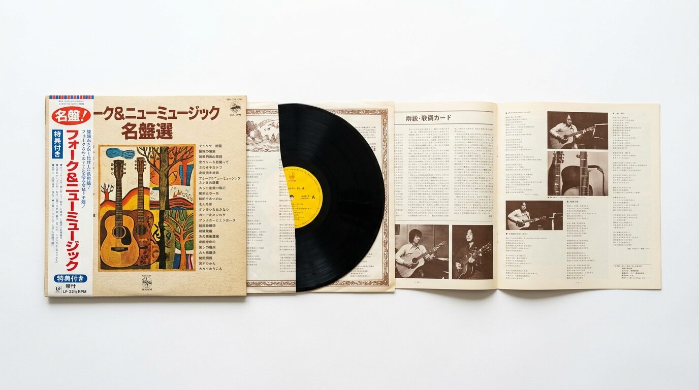 帯付きレコードと付属品の完品セット