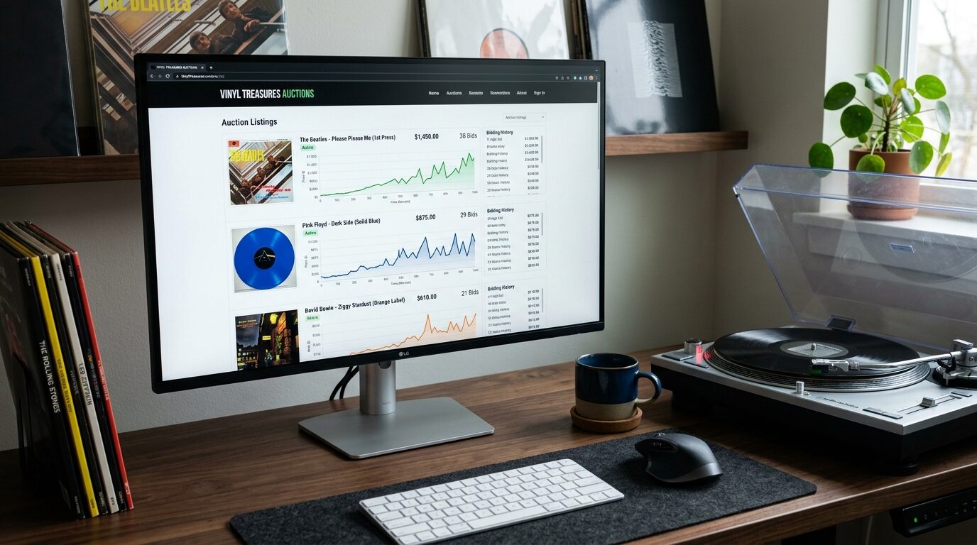 ヤフオクでのレコード落札相場画面