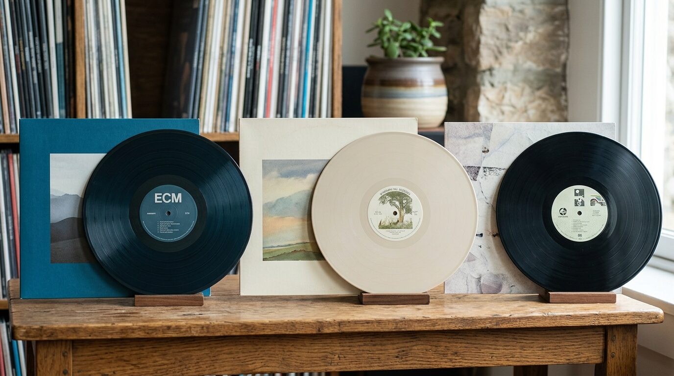 アンビエントとニューエイジ・実験音楽の違いを示すレコード比較