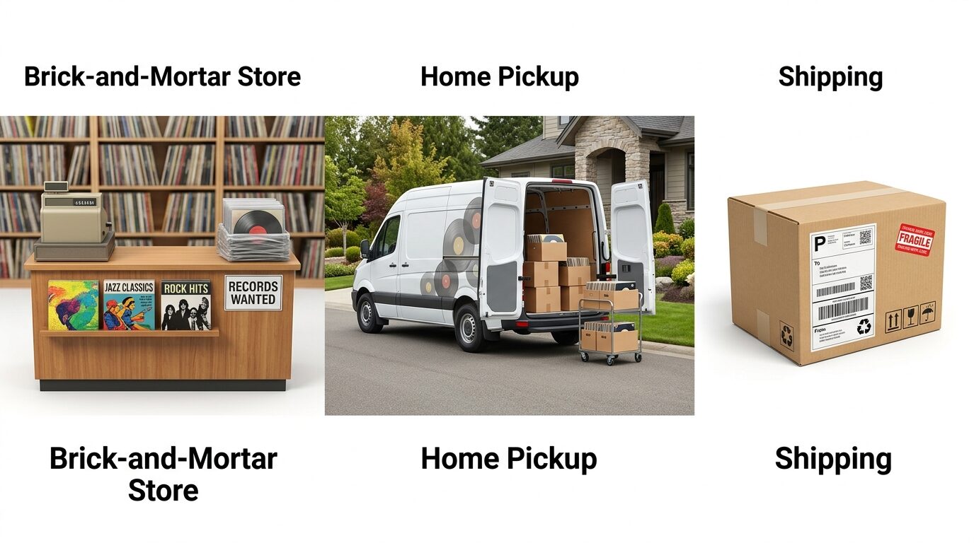 レコード買取3つの方法（店頭・出張・宅配）比較