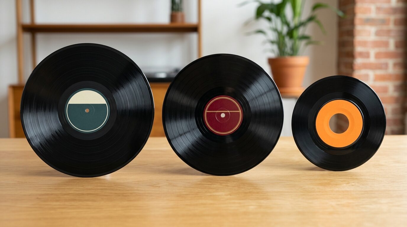 LP・EP・SPレコードのサイズ比較