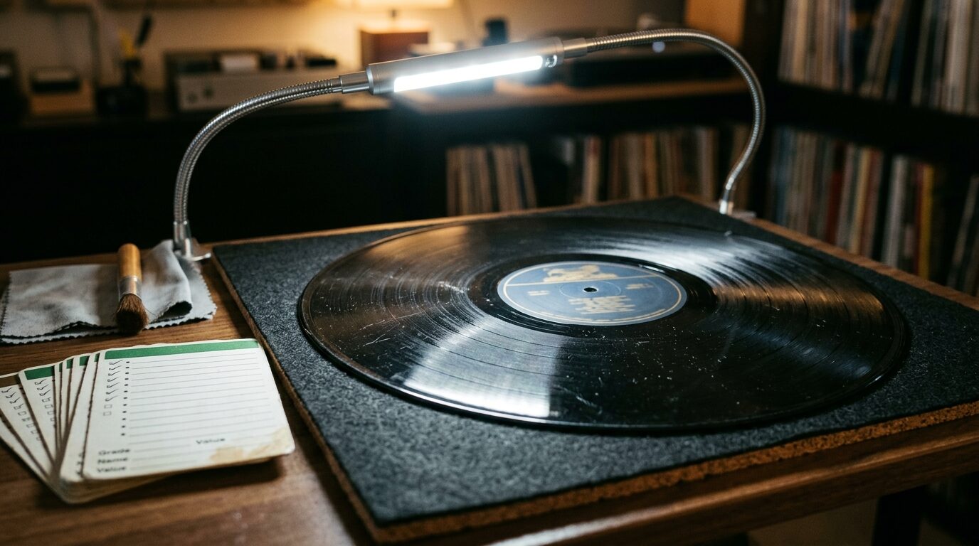 レコード盤質グレードの専門査定シーン