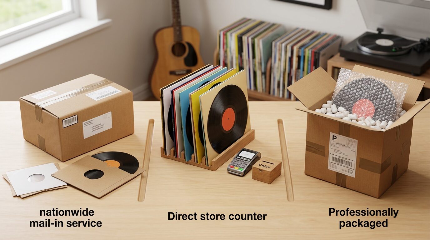 レコード買取方法の比較イメージ