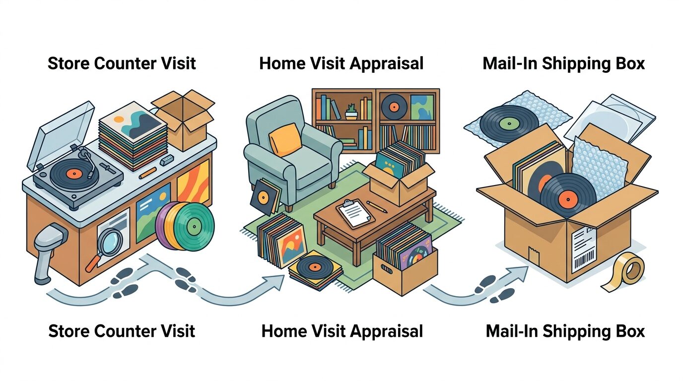 レコード買取の3つの方法比較