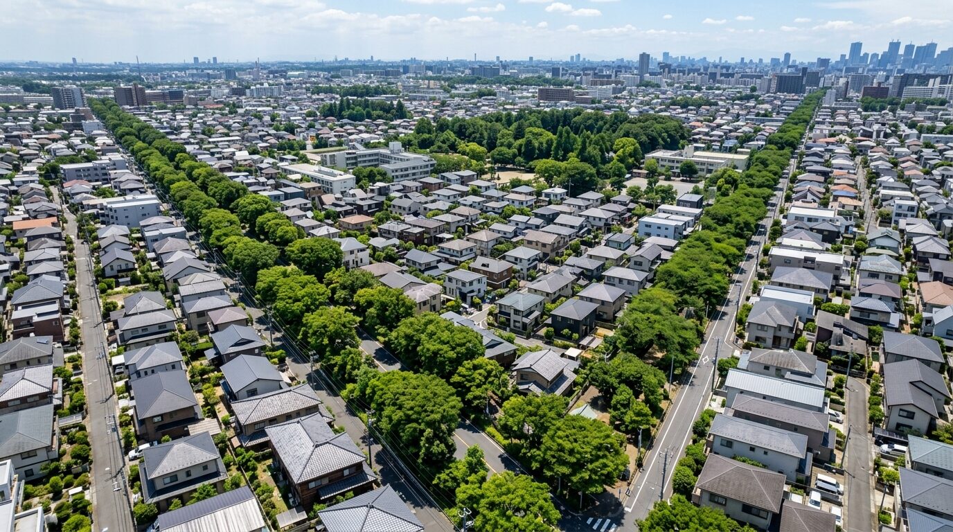 世田谷区の住宅街の街並み