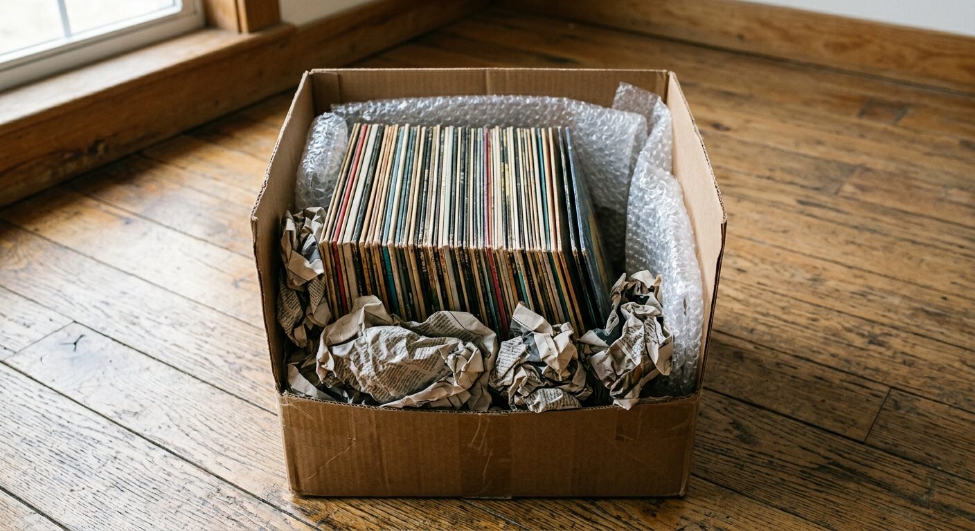 レコードの安全な梱包と発送手順