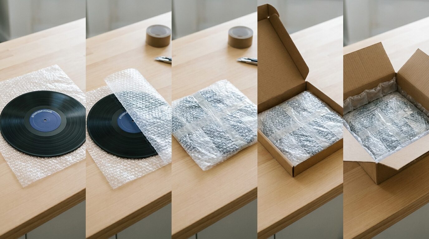 レコード宅配買取の梱包・発送ステップ