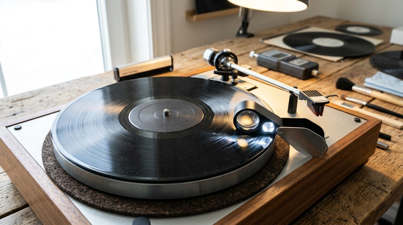 レコード専門買取業者の査定風景