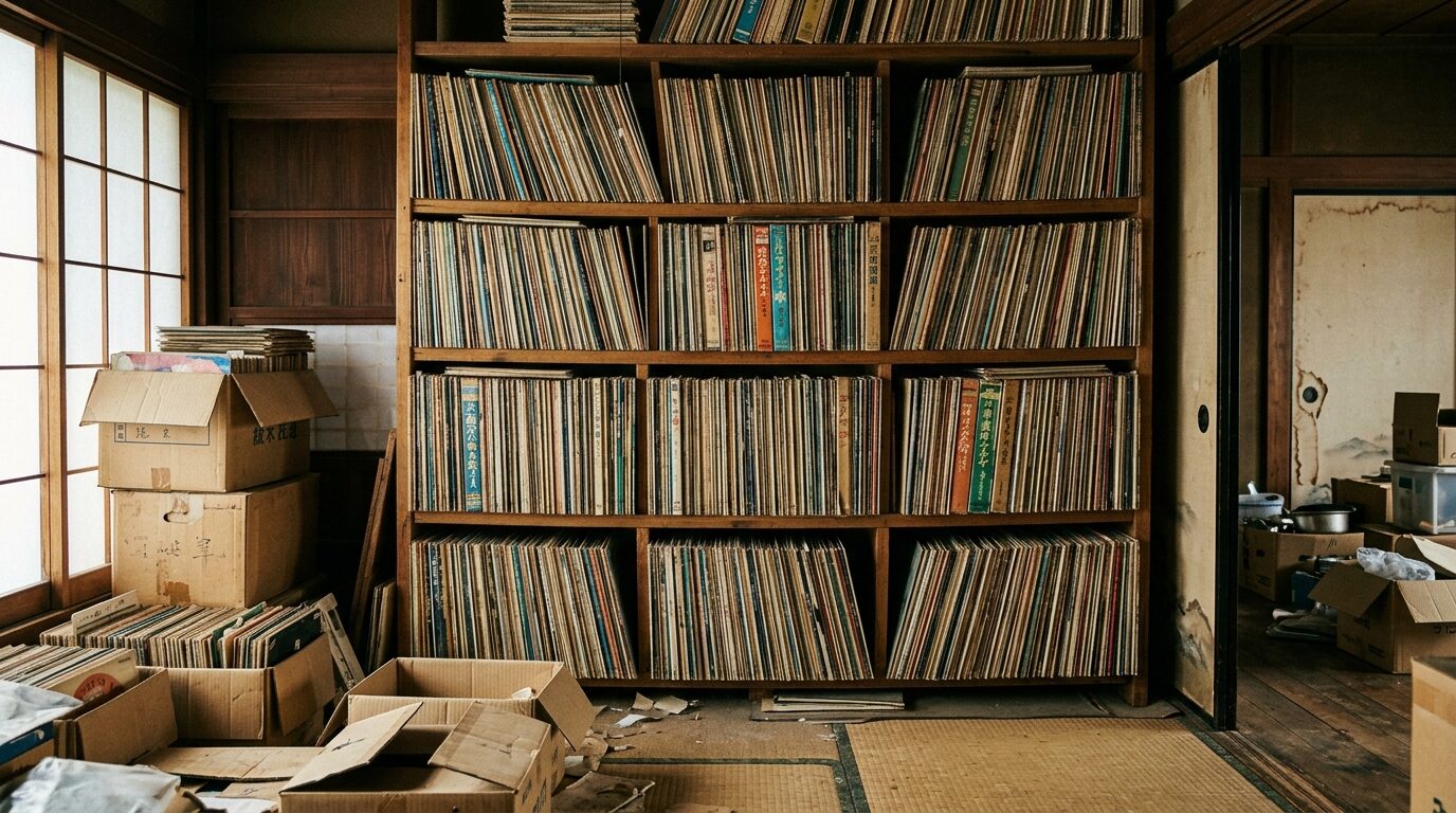 遺品整理で出てきた大量のレコードコレクション