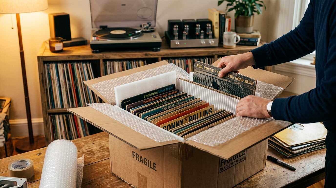 レコードを高く売るための梱包準備