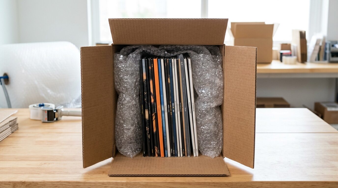 レコードの安全な梱包方法のイメージ画像