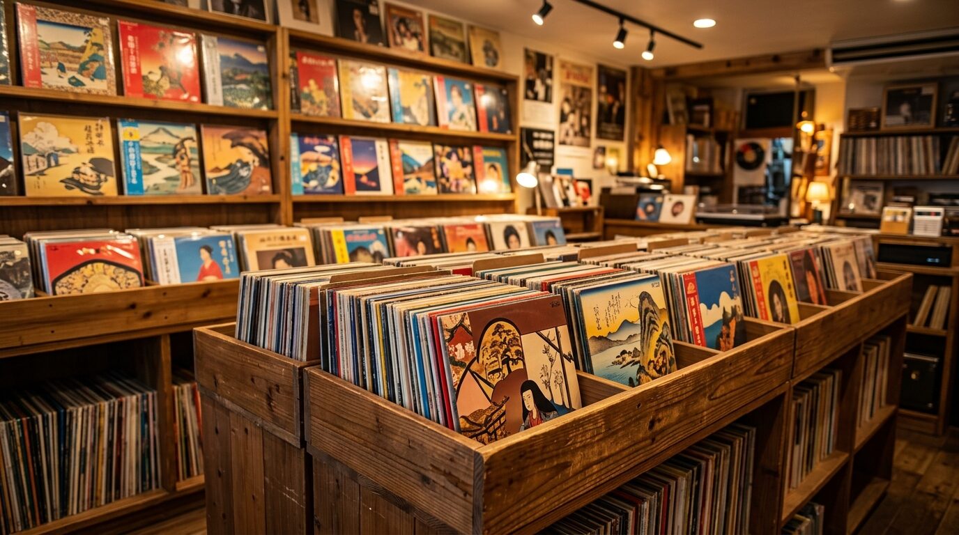 TU-Fieldのレコードジャケット陳列棚