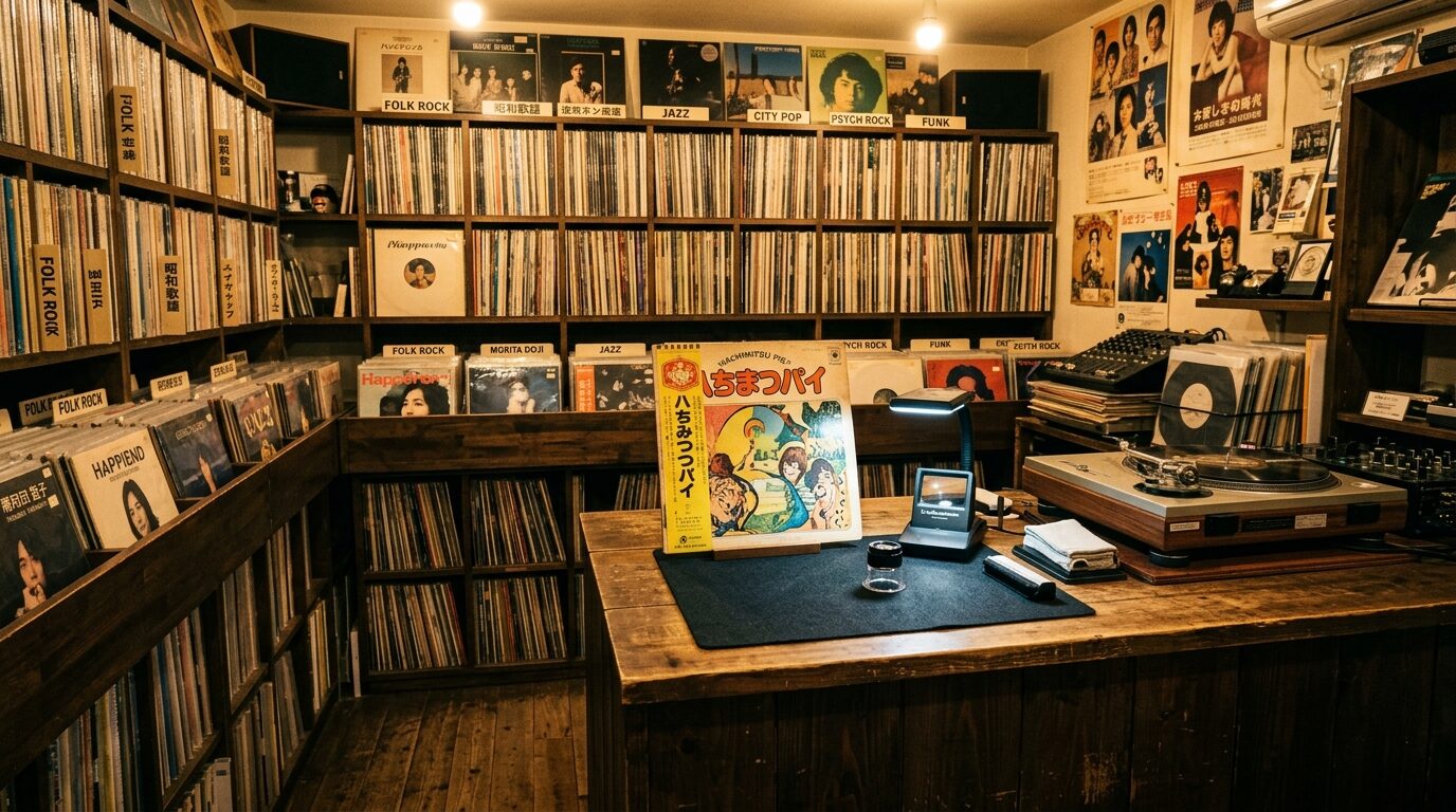 TU-Fieldレコード専門店の査定風景