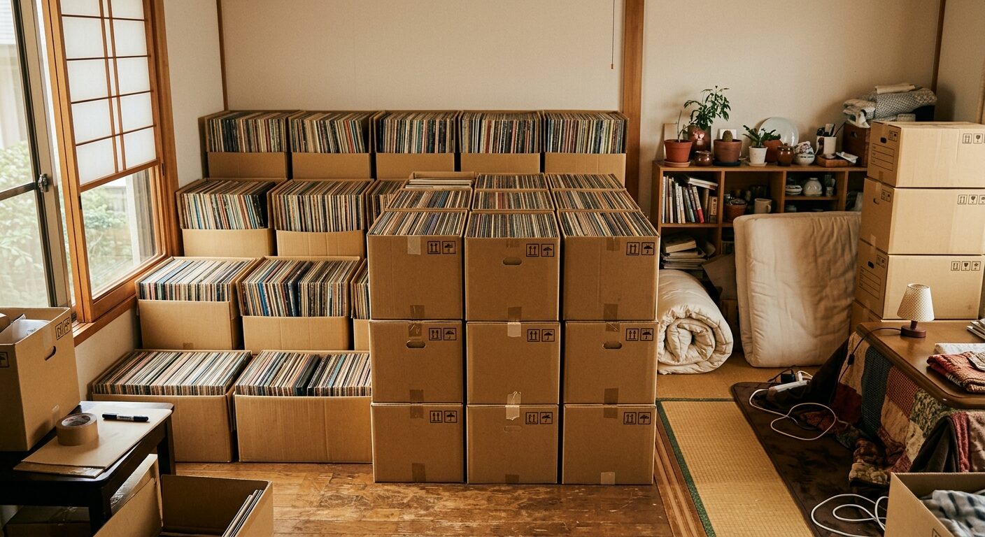遺品整理でのレコード大量買取イメージ
