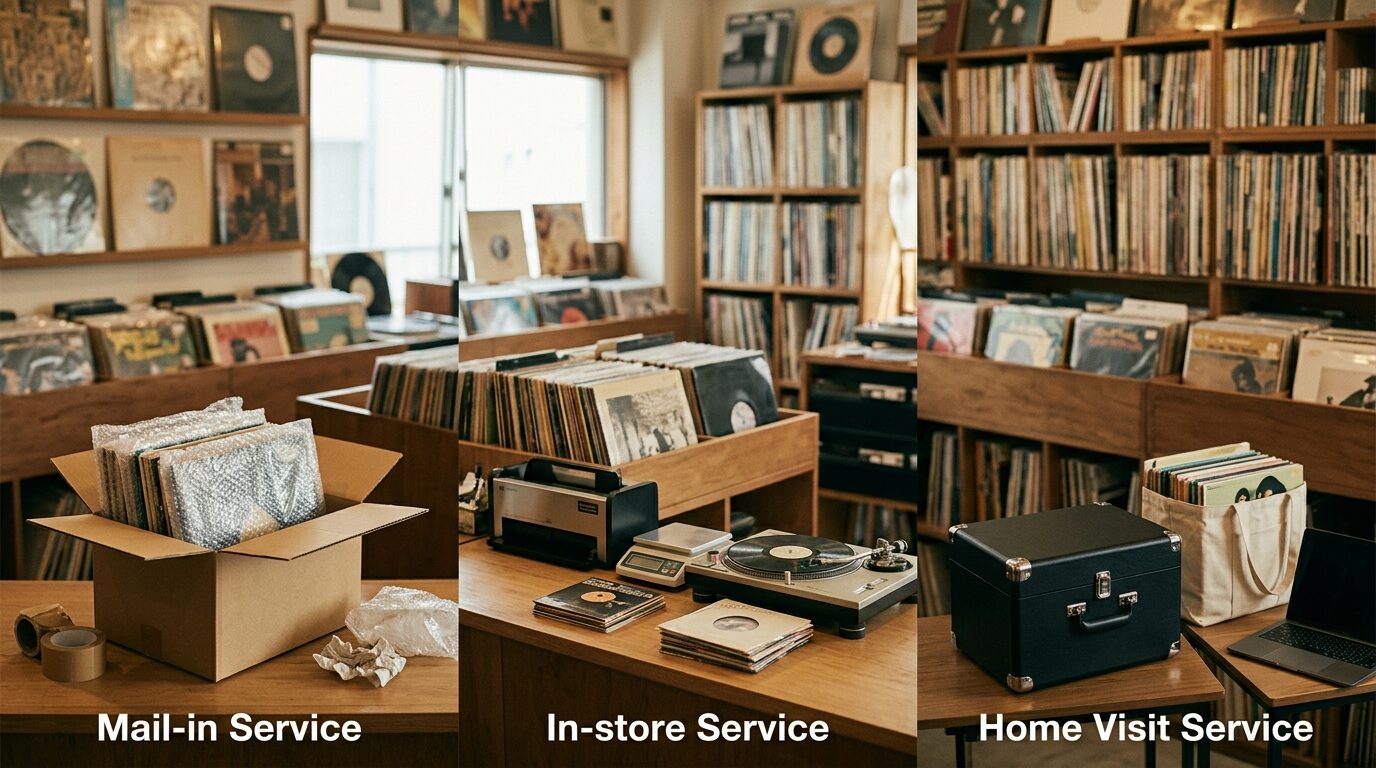 レコード宅配・店頭・出張買取の3つの方法