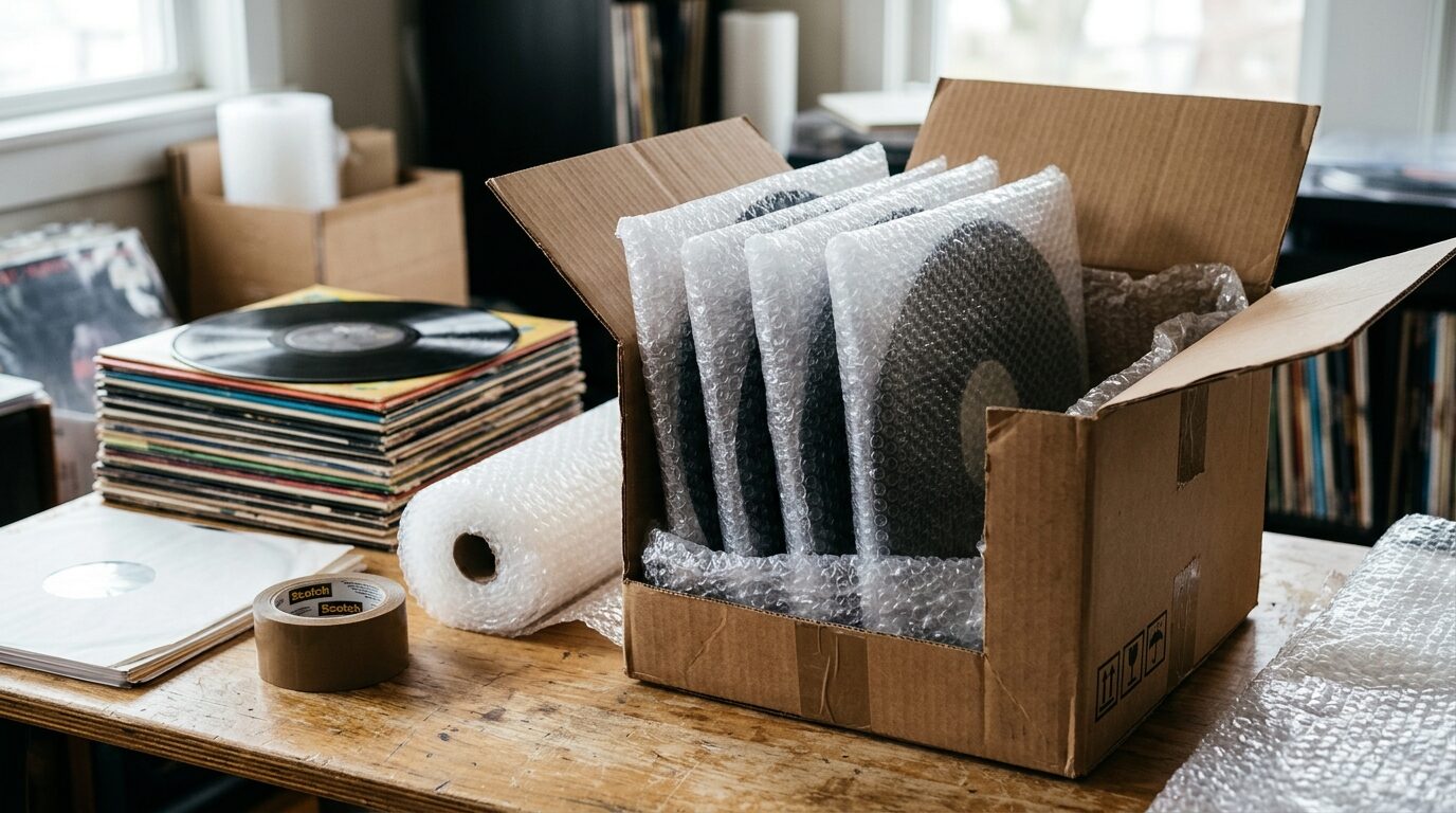 レコードの梱包方法イメージ