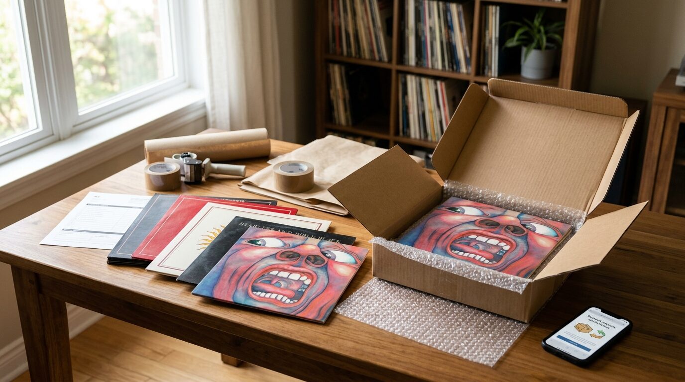 宅配買取でキング・クリムゾンのレコードを売る手順のイメージ画像