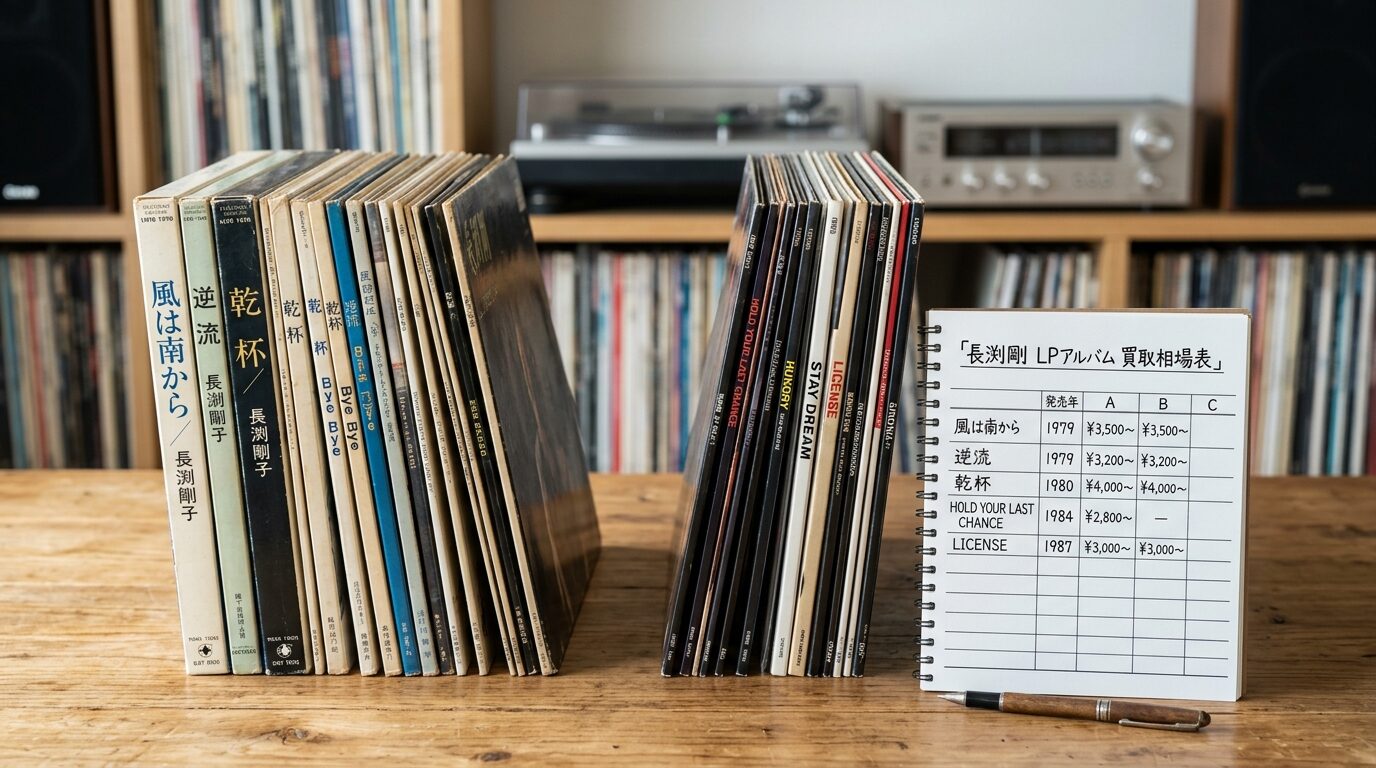長渕剛LPアルバムの買取相場表｜フォーク期〜ロック期のイメージ