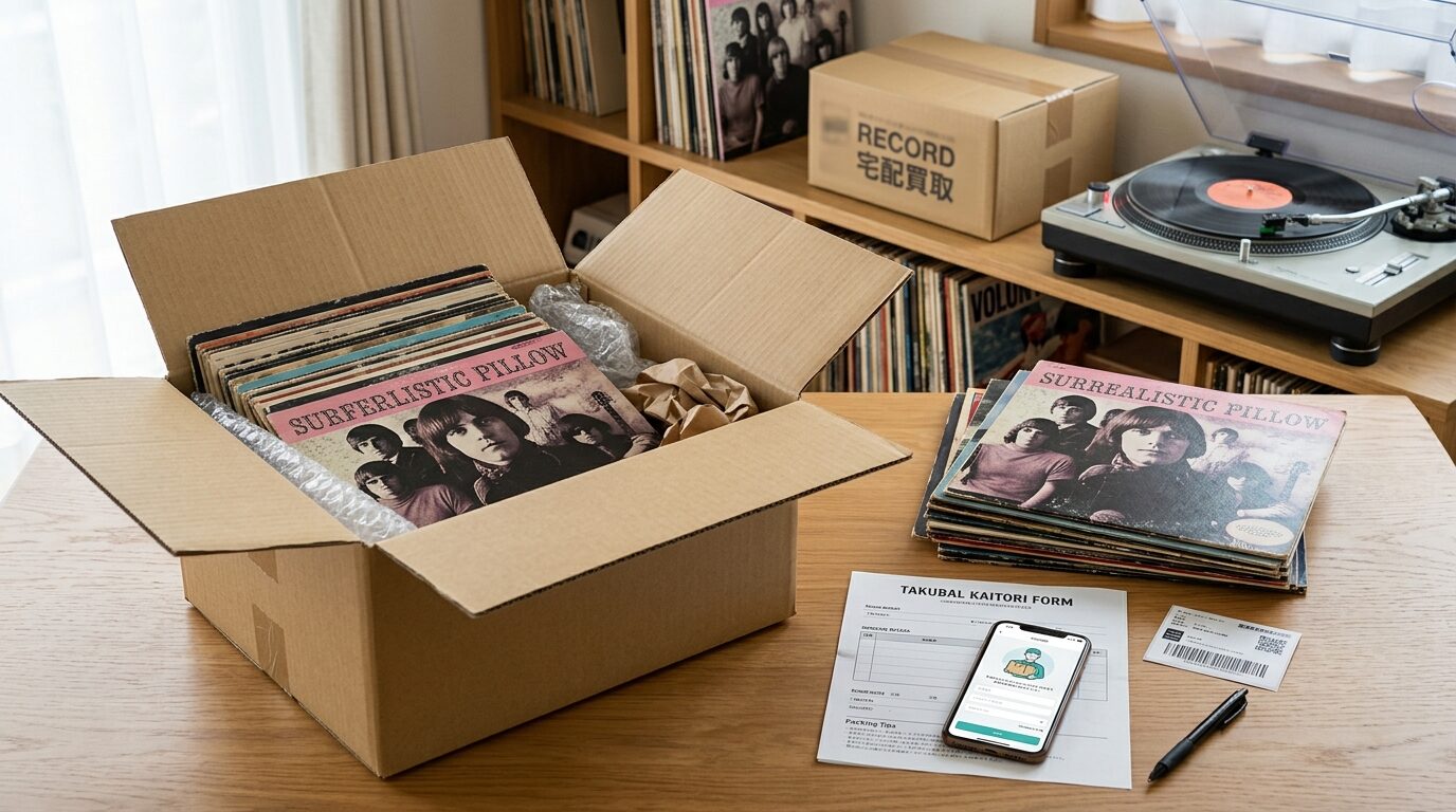 宅配買取でジェファーソン・エアプレインのレコードを売る手のイメージ